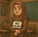 Ilustrasi guru tak kunjung dibayar gaji. 