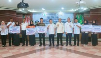 Pelepasan Mahasiswa Beasiswa Kerjasama Universitas Telkom Tahun Akademik 2025/2026 di Auditorium Pemkab Muba, Rabu (20/8/2025).
